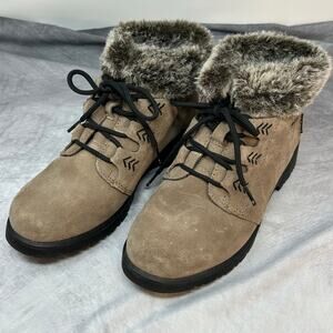 Sporto Booties Boots Women 7 Leather Waterproof Faux Fur Lined Winter Outdoors
